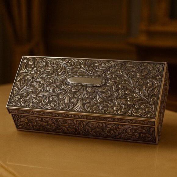 Vtg Godinger Silver 1992 Velvet-Lined Jewelry Box 9x4x2 | Quiet Luxury Decor - Picture 2 of 12